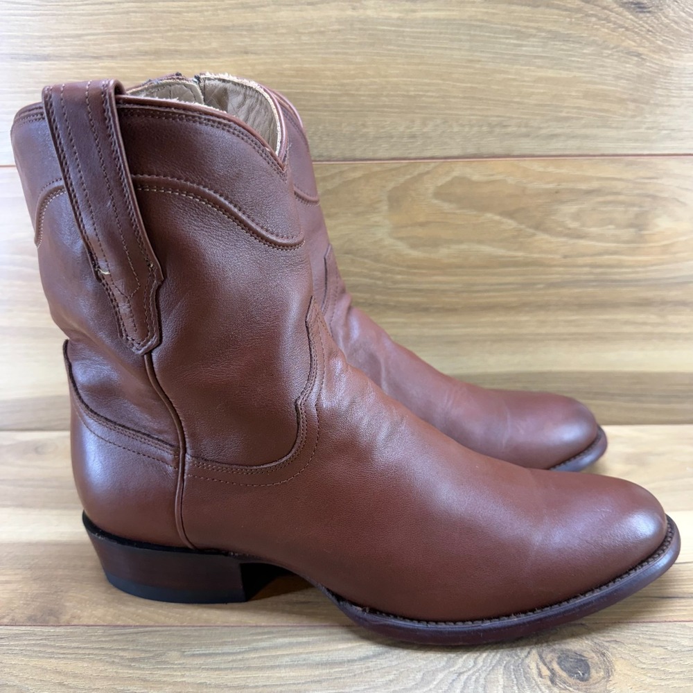 TECOVAS The Dean Zip Brown Calf Leather Mens 11 D Cowboy Short Business Casual
